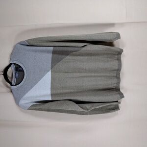 Vintage 90s Crazy Horse Liz Claiborne Long Sleeve Preppy Beige Grey Knit Sweater